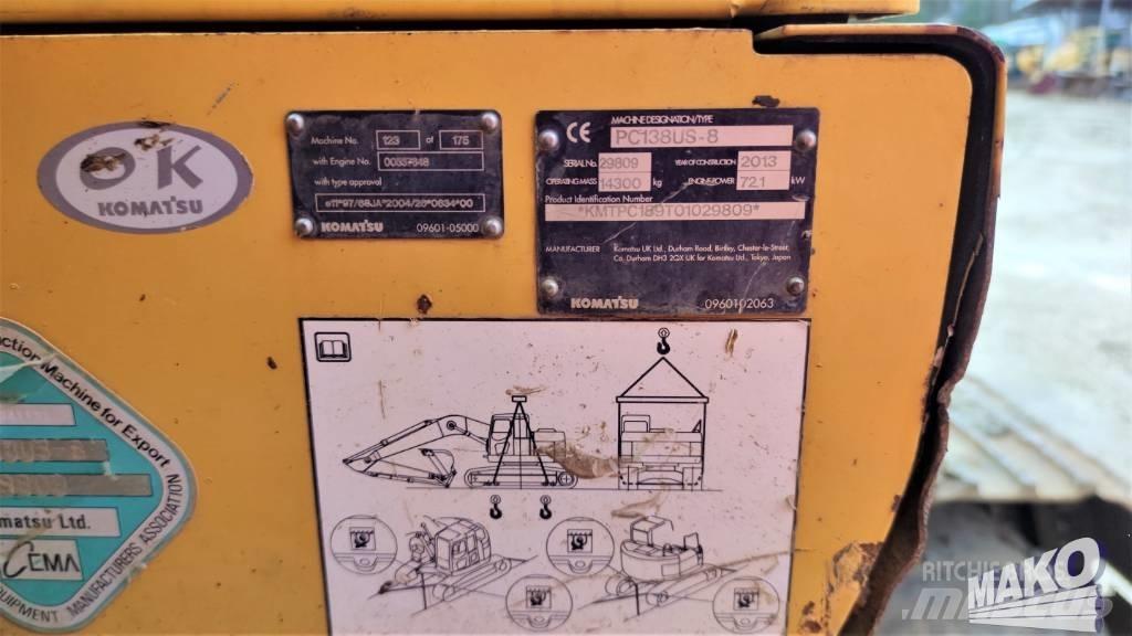 Komatsu PC 138 US-8 대형 굴삭기 29톤 이상