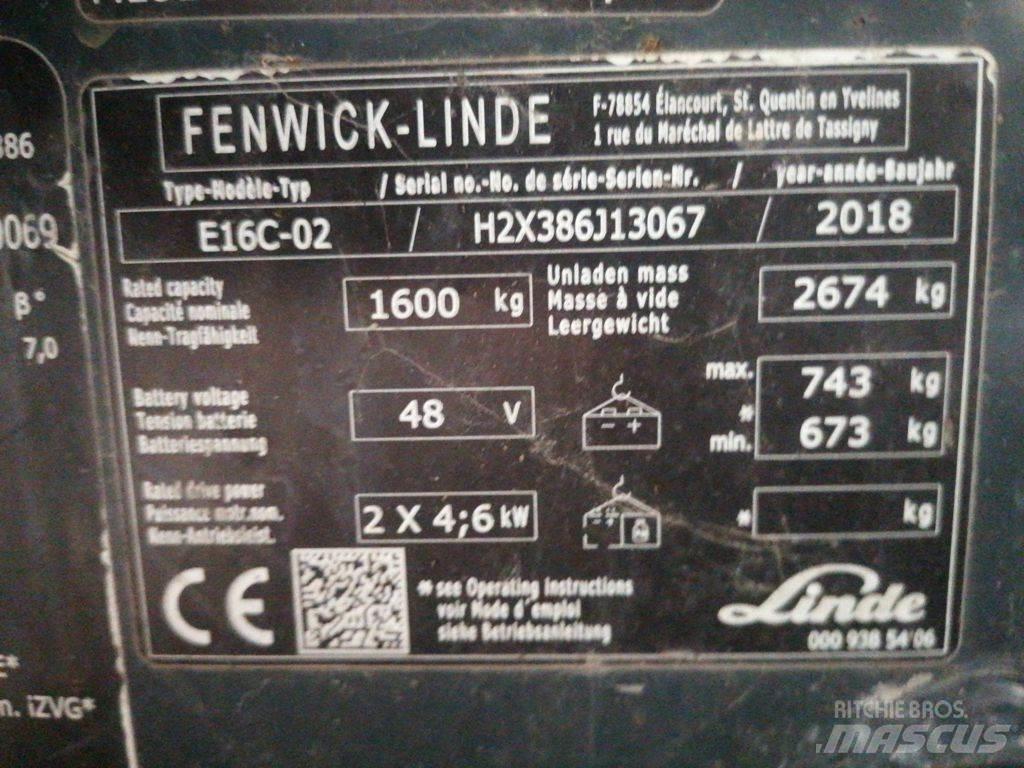 Linde E16C 전동 지게차