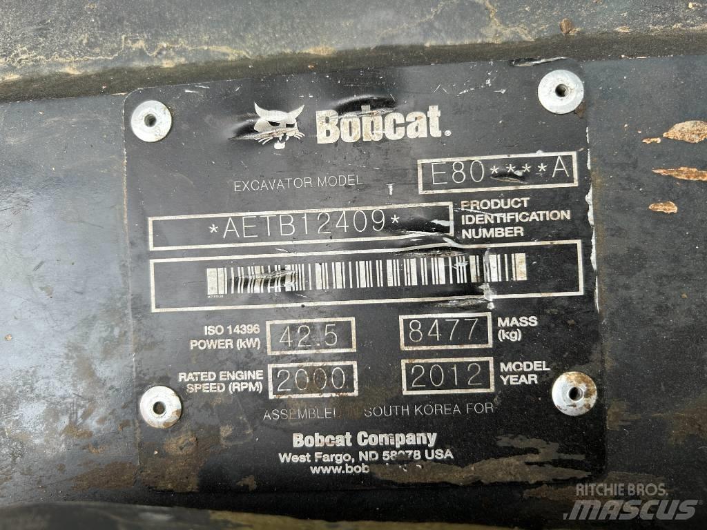 Bobcat E 80 대형 굴삭기 29톤 이상