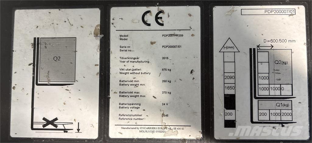 Atlet PDP200 보행식 리치 지게차