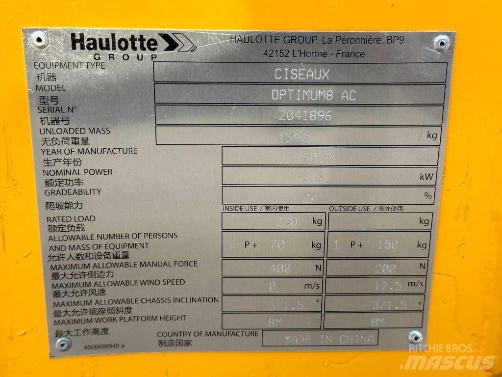 Haulotte OPTIMUM 8 가위형 리프트