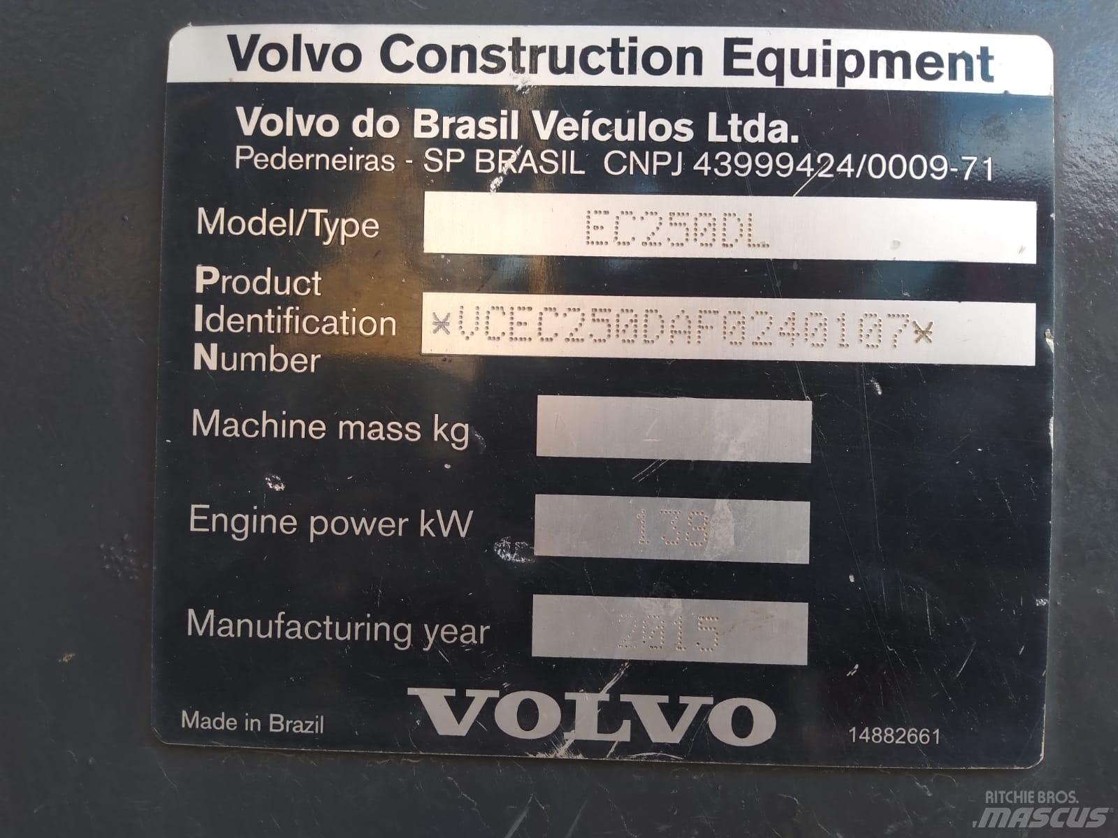 Volvo EC 250 D L 대형 굴삭기 29톤 이상