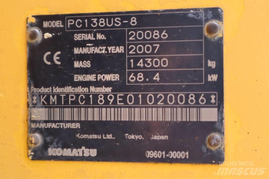 Komatsu PC138US-8 대형 굴삭기 29톤 이상