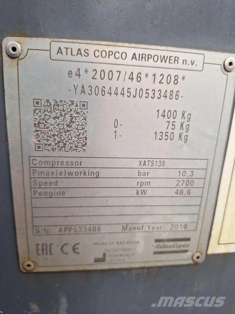 Atlas Copco XATS138 콤푸레샤