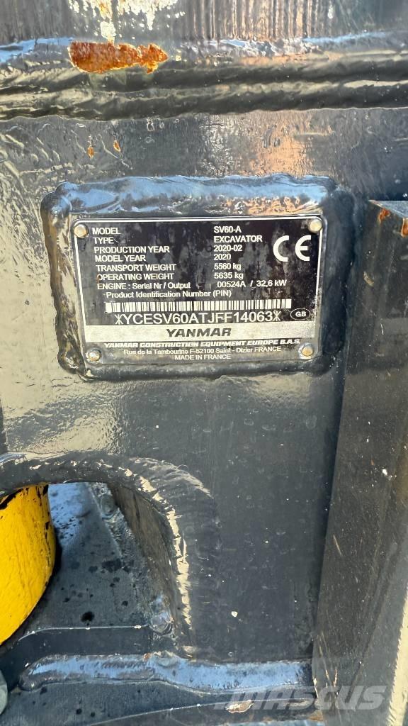 Yanmar SV 60 소형 굴삭기 7톤 미만