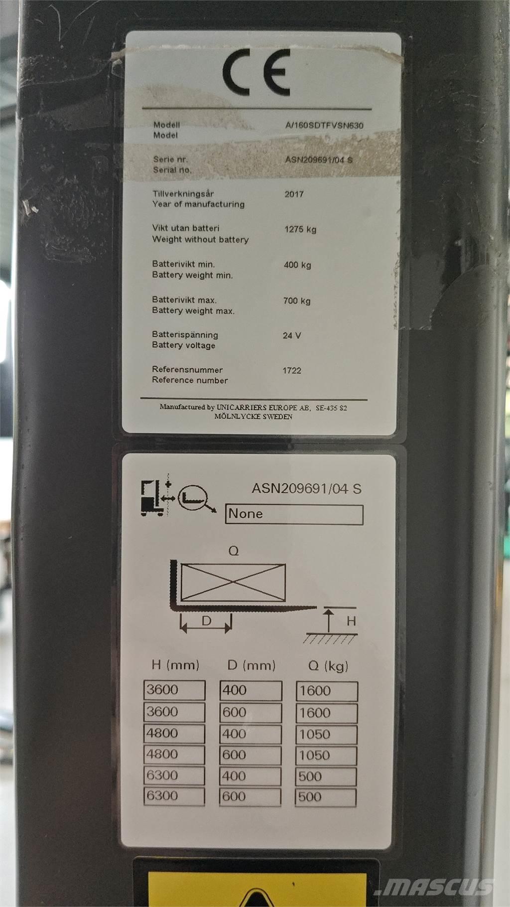 Atlet A160 보행식 리치 지게차