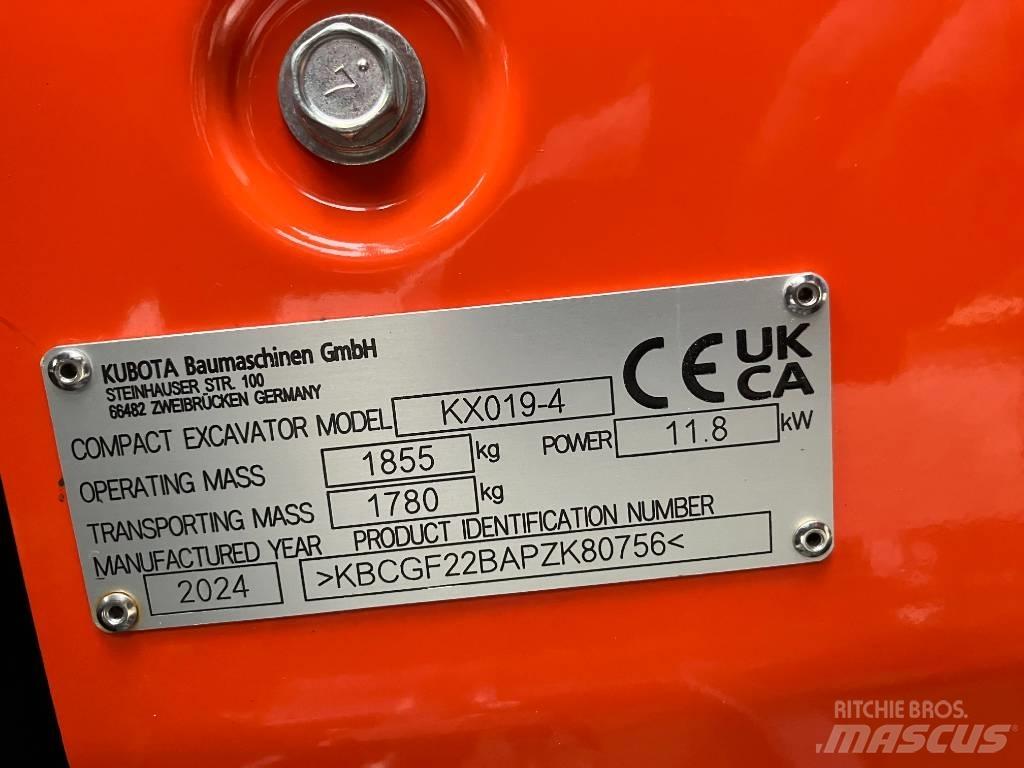 Kubota KX 019-4 소형 굴삭기 7톤 미만