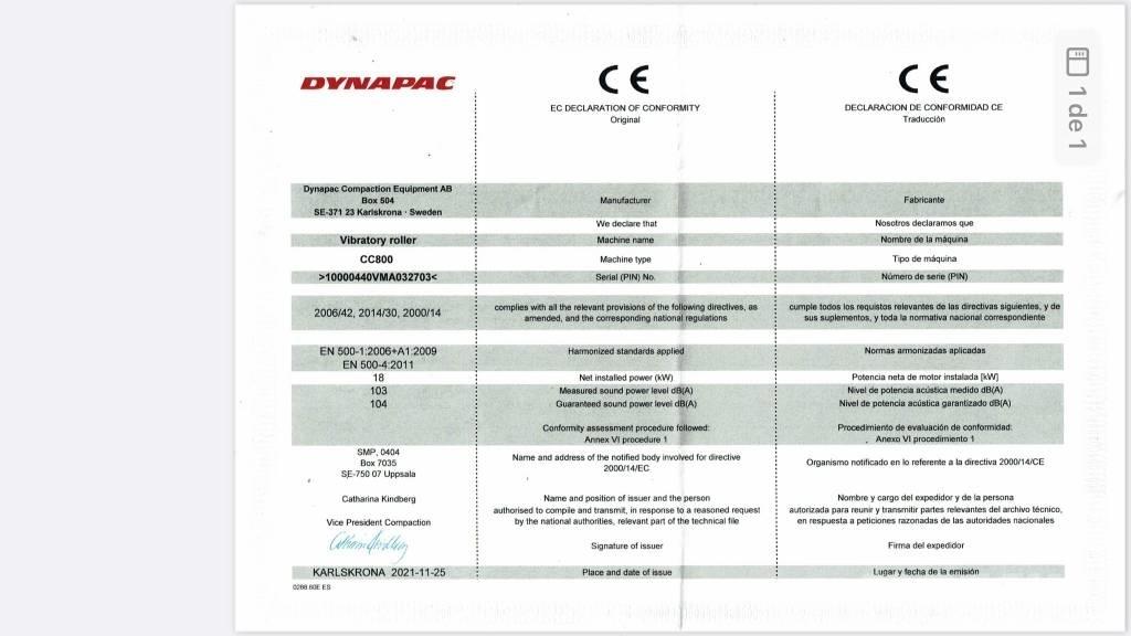 Dynapac CC 800 Plus 트윈 드럼 롤러