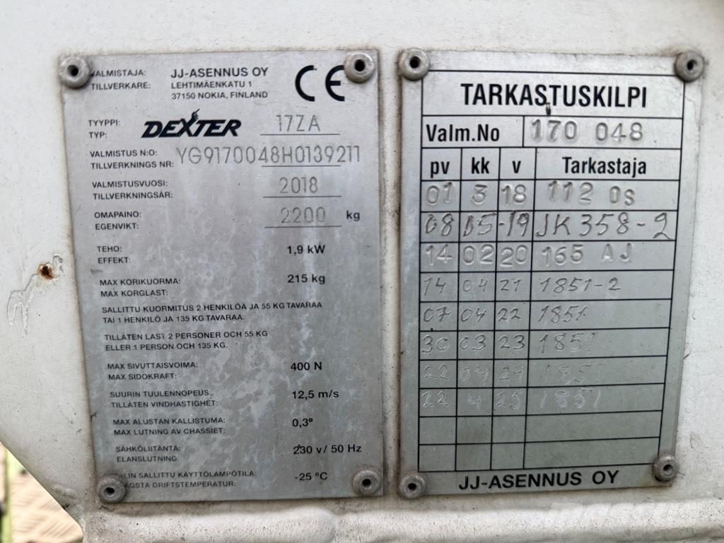 Dexter 17ZA 트레일러 탑재 고소작업대