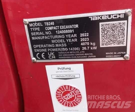 Takeuchi TB 240 DPF 소형 굴삭기 7톤 미만