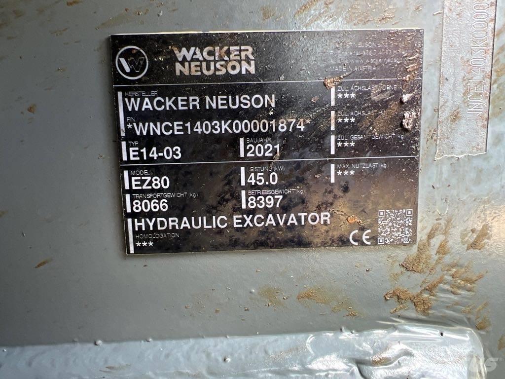 Wacker Neuson EZ80 대형 굴삭기 29톤 이상
