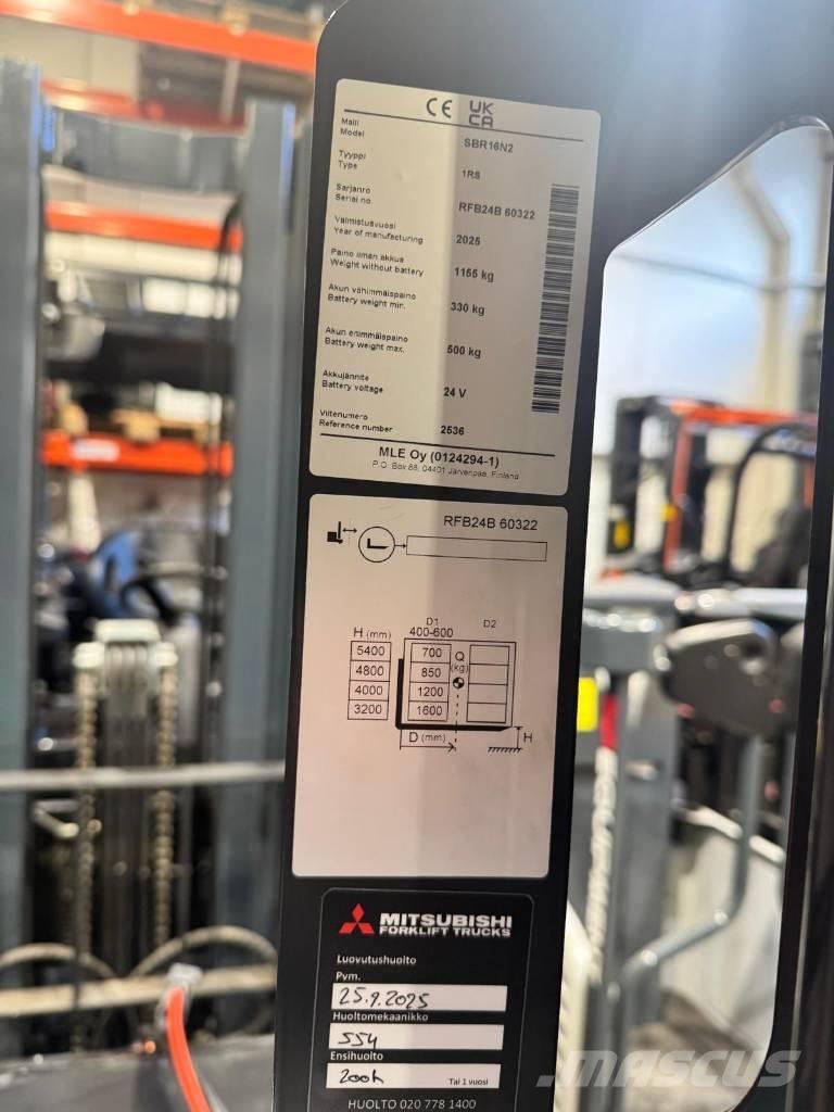 Mitsubishi SBR16N2 보행식 리치 지게차