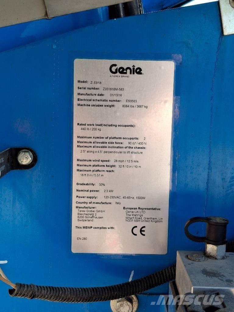 Genie Z33/18 관절형 전동이동 리프트