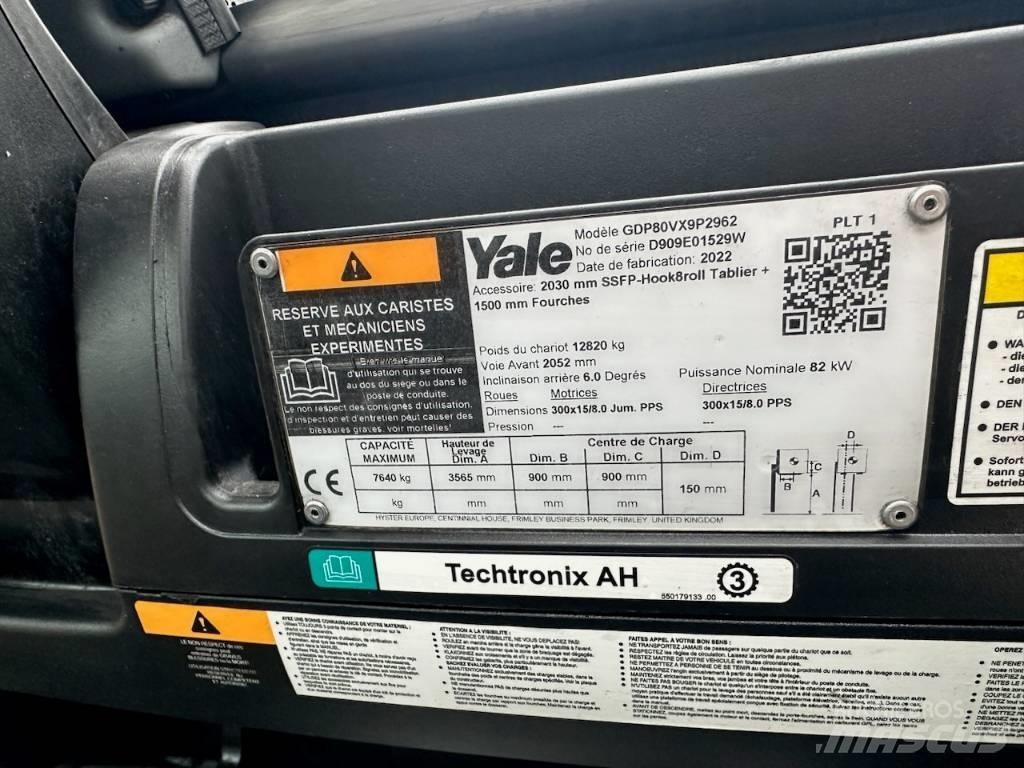 Yale gdp80vx9 디젤 지게차