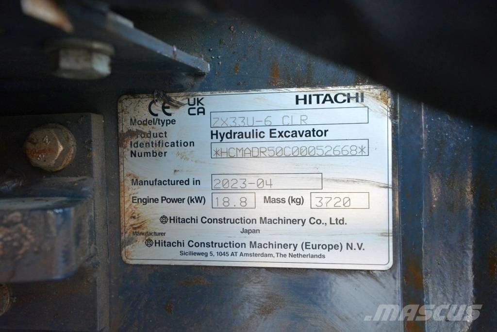Hitachi ZX 33 U-6 소형 굴삭기 7톤 미만