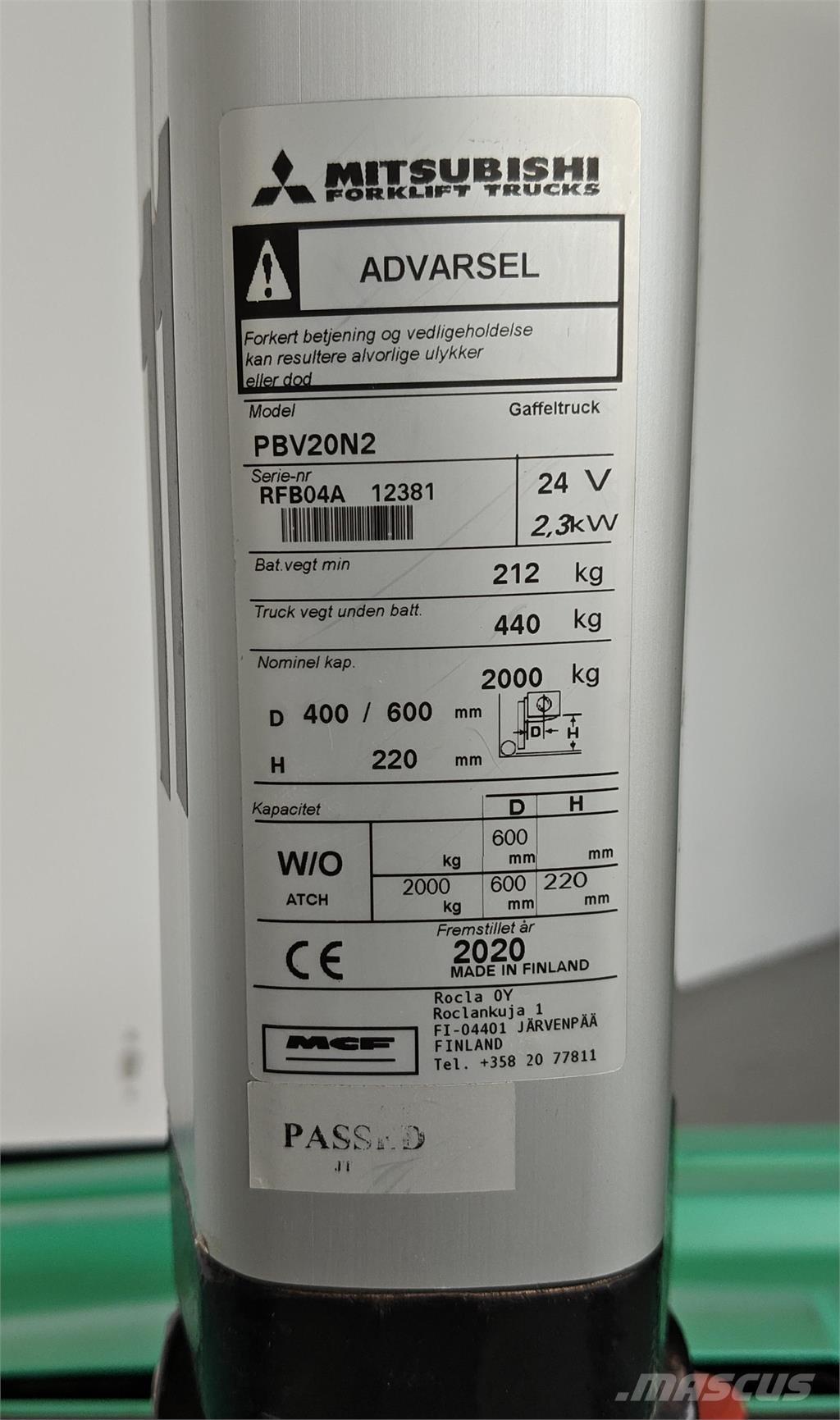 Mitsubishi PBV20N2 플랫폼 트럭