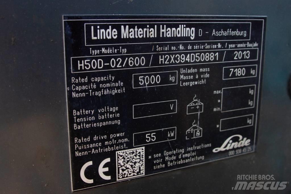 Linde H50D-02/600 디젤 지게차