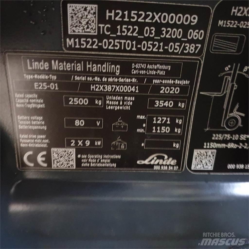 Linde E25 전동 지게차
