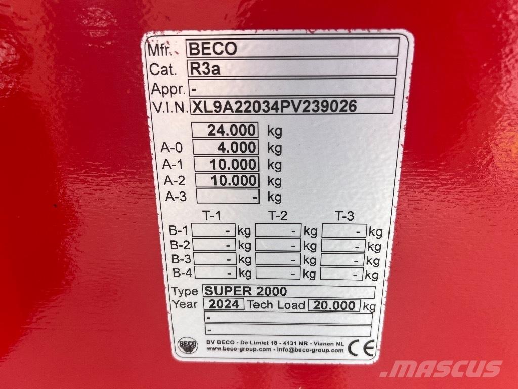 Beco Super 2000 티퍼 트레일러