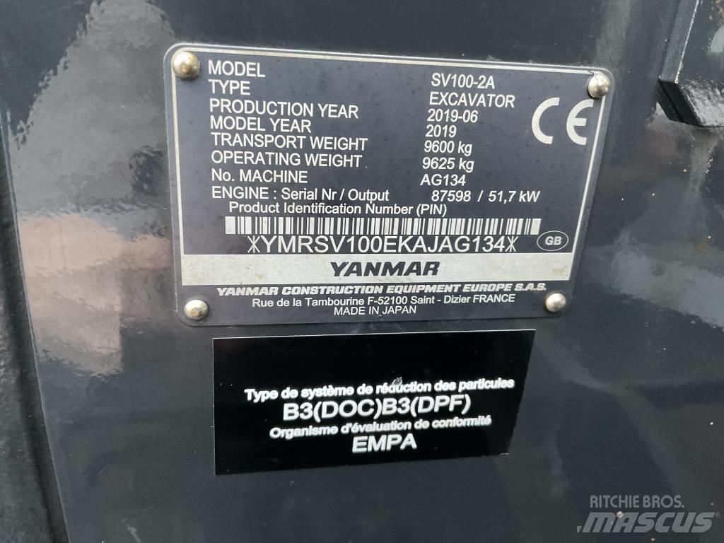 Yanmar SV100-2A 중형굴삭기 7톤-28톤