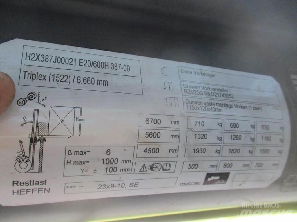 Linde E20-01/600 전동 지게차