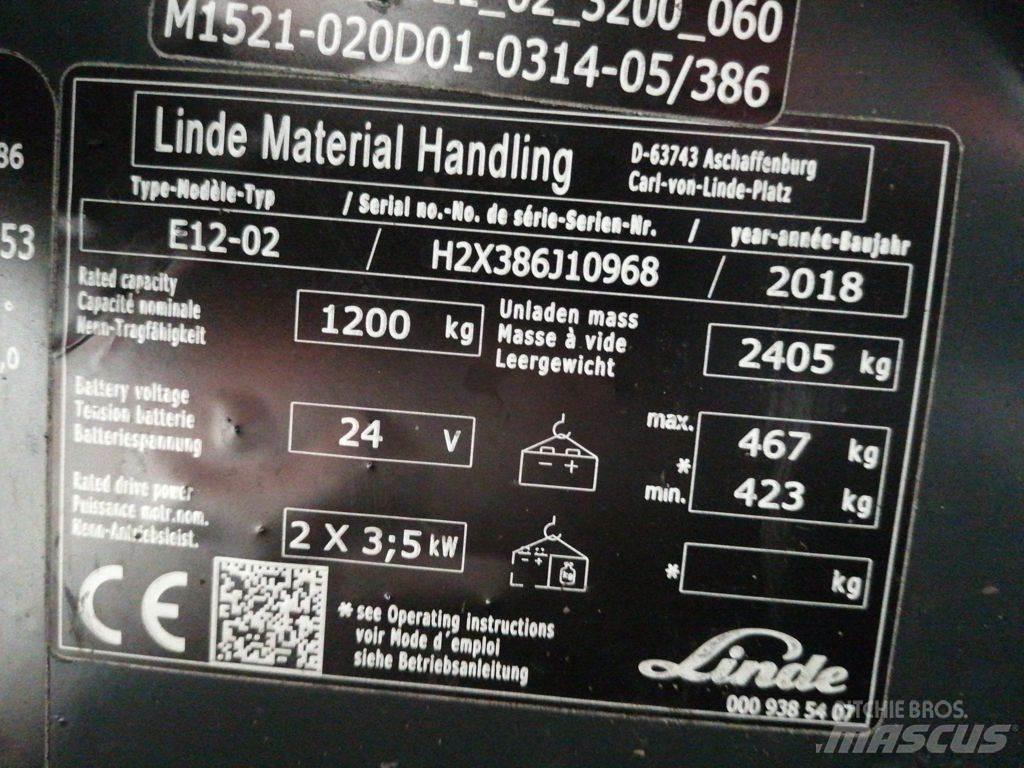 Linde E12-02 전동 지게차