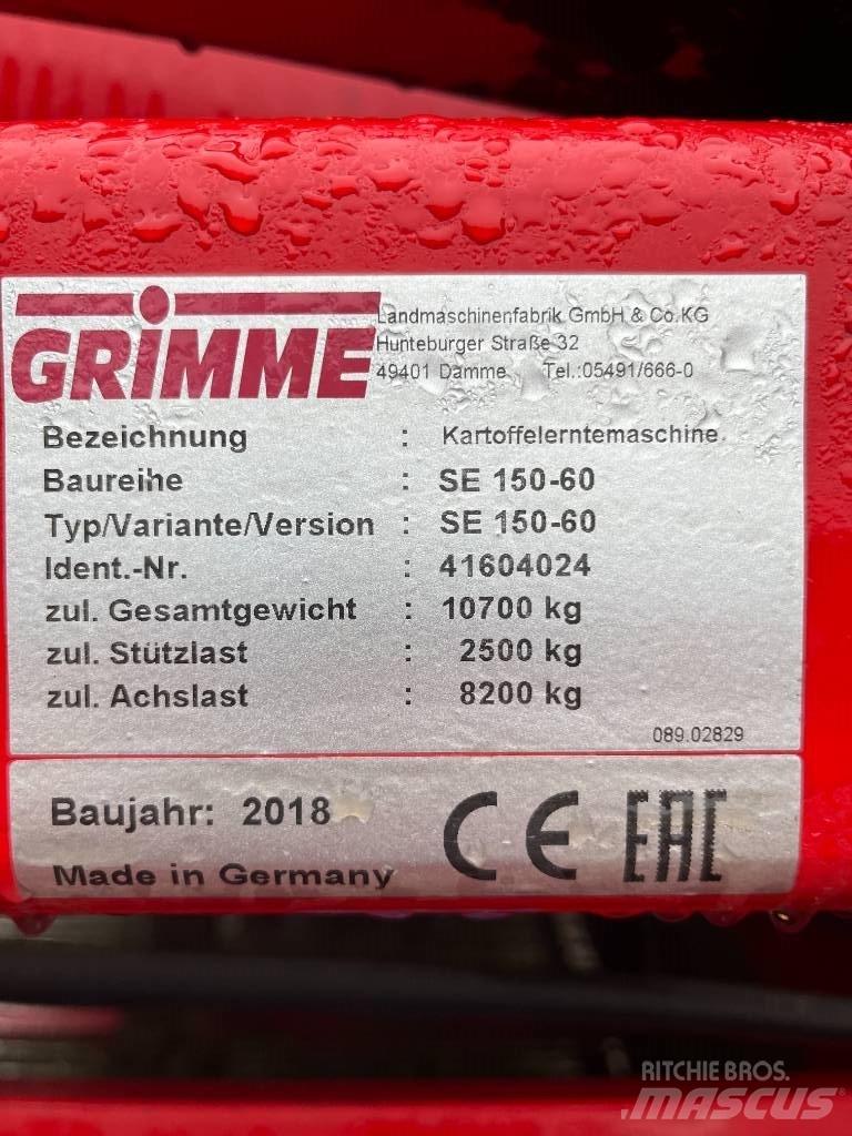 Grimme SE 150-60 NB 감자수확기 및 포테이토디거
