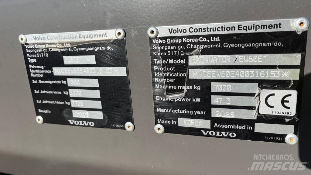 Volvo EW60E  휠 굴삭기