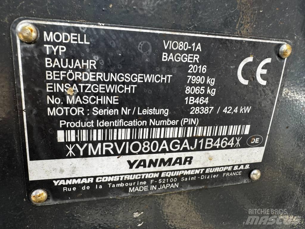 Yanmar ViO80-1A 중형굴삭기 7톤-28톤
