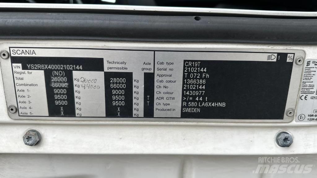Scania R 580 트랙터 유닛
