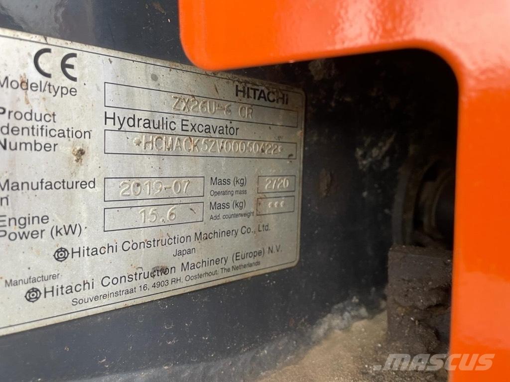 Hitachi ZX 26 U-6 소형 굴삭기 7톤 미만