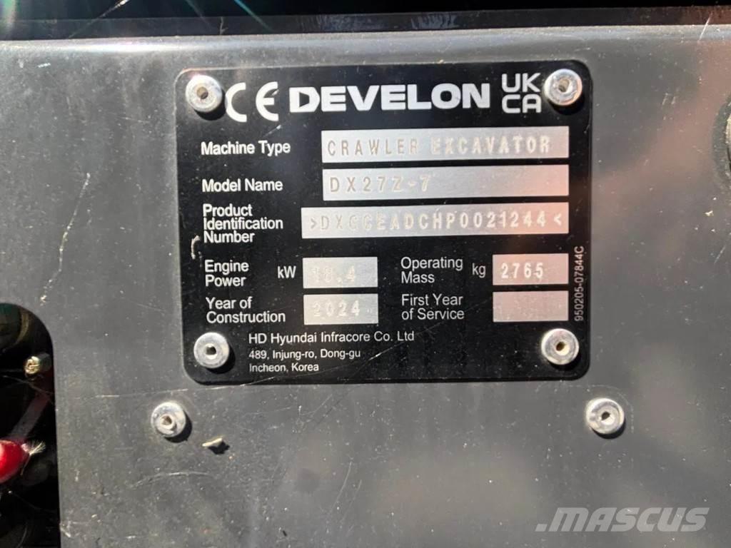 Doosan DX27Z-7 소형 굴삭기 7톤 미만