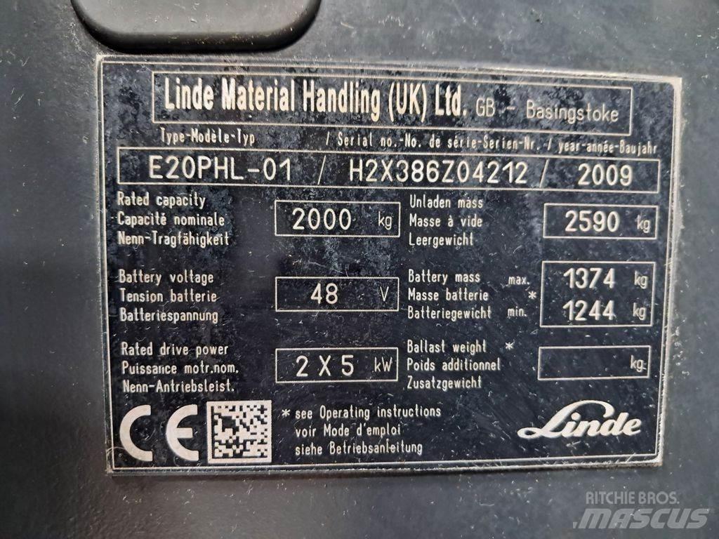 Linde E20PHL-01 전동 지게차
