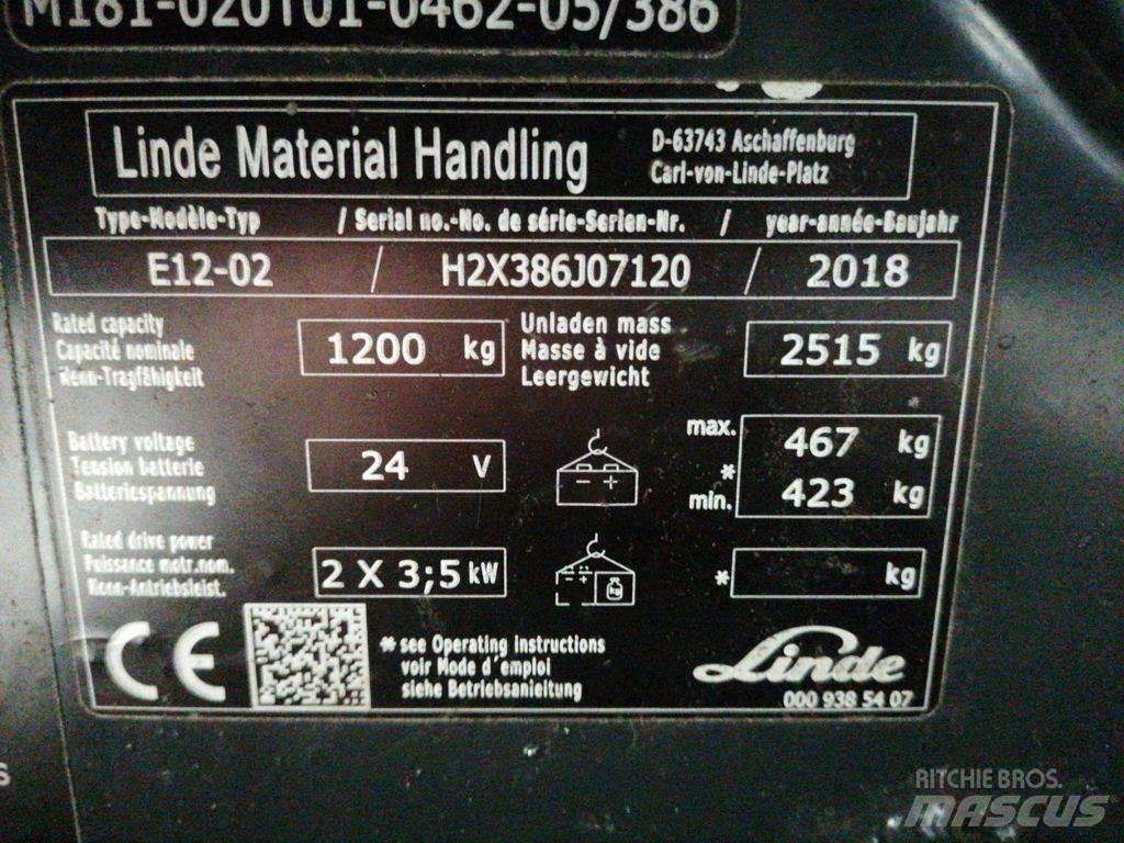 Linde E12-02 전동 지게차