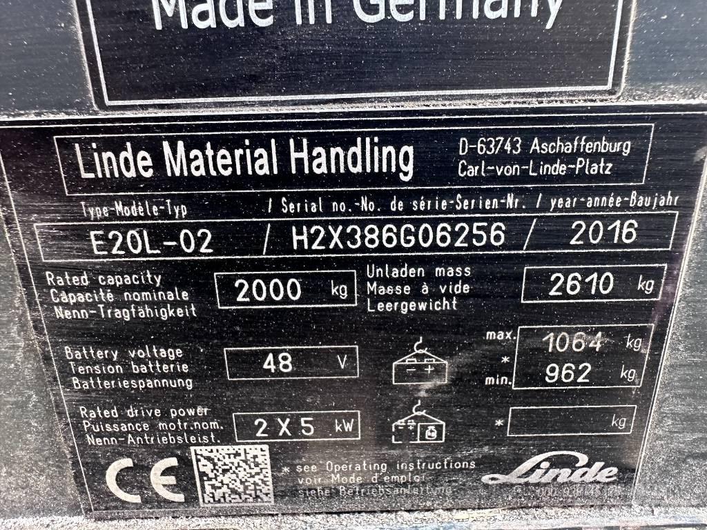 Linde E20L-02 전동 지게차