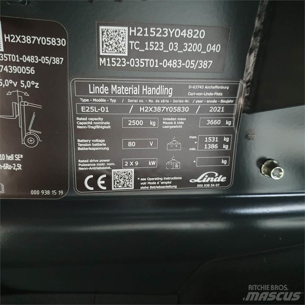 Linde E25L 전동 지게차