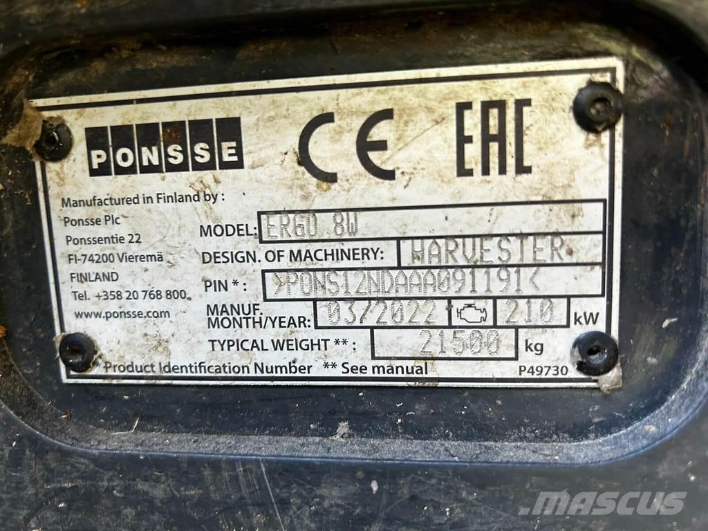 Ponsse Ergo 8W 원목 하베스터