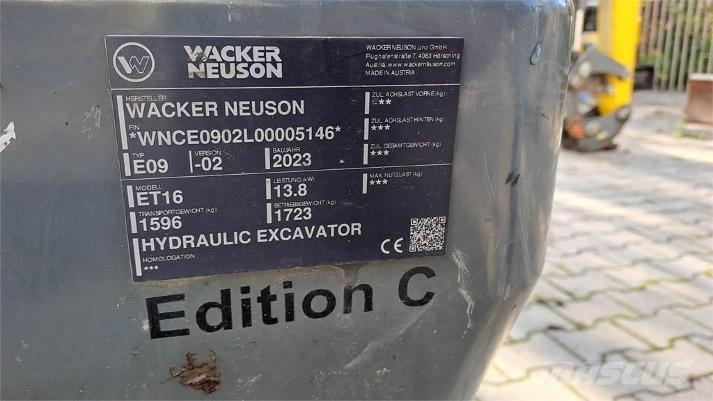 Wacker Neuson ET16 대형 굴삭기 29톤 이상