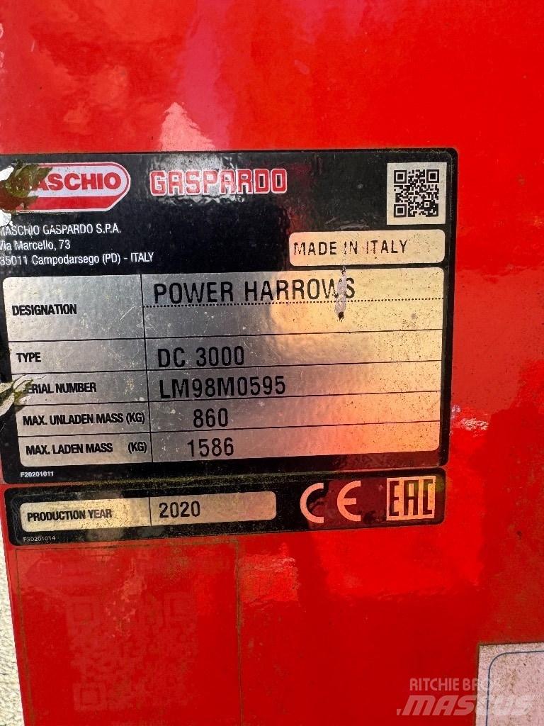 Maschio DC 3000 파워 하로우 및 로토틸러(회전 경운기)