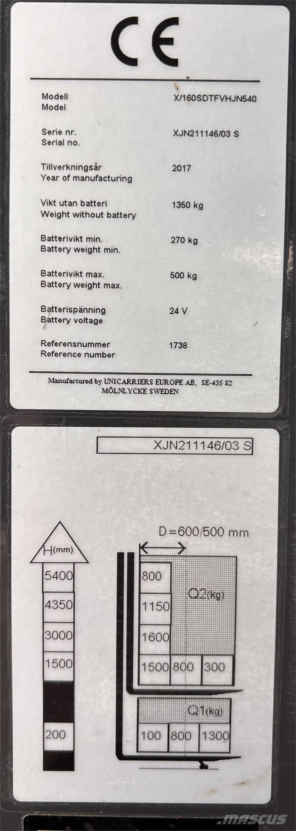 Atlet X160 보행식 리치 지게차