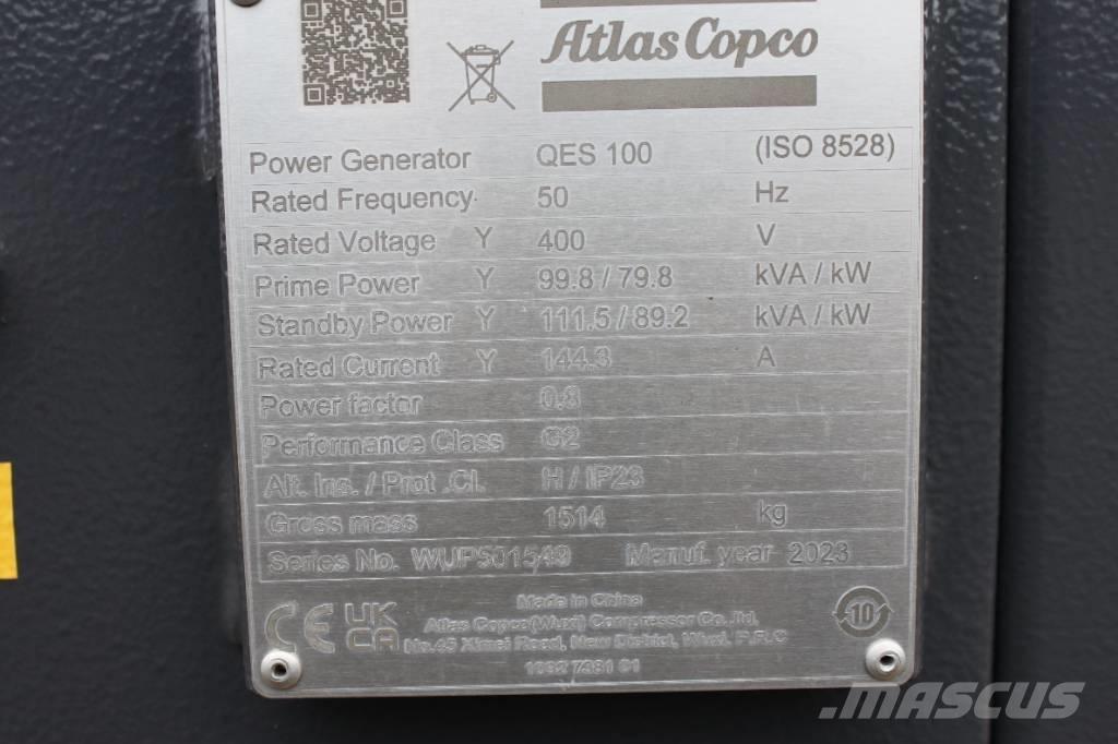 Atlas Copco QES 100 디젤 발전기