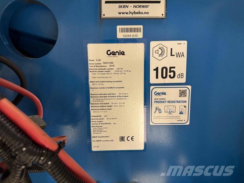 Genie S65 기타 승강기와 플랫폼