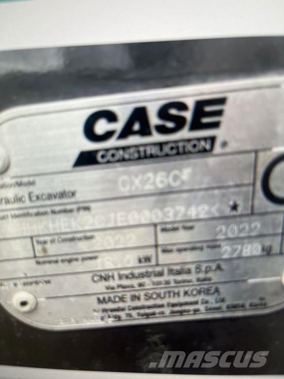 CASE CX26c 소형 굴삭기 7톤 미만