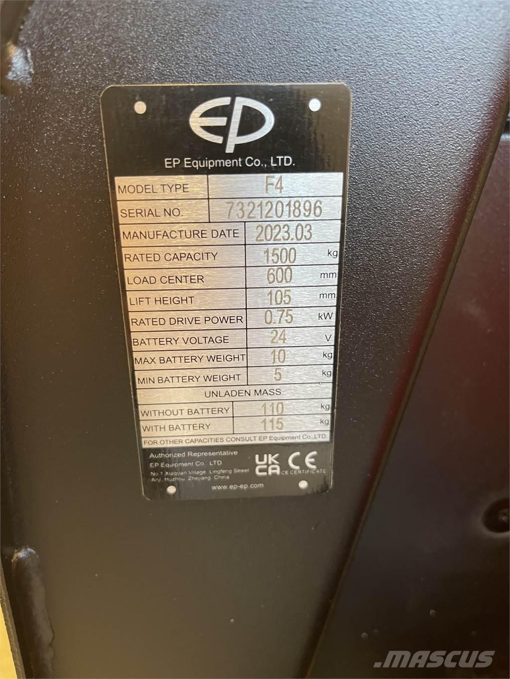 EP Equipment F4 포크리프트