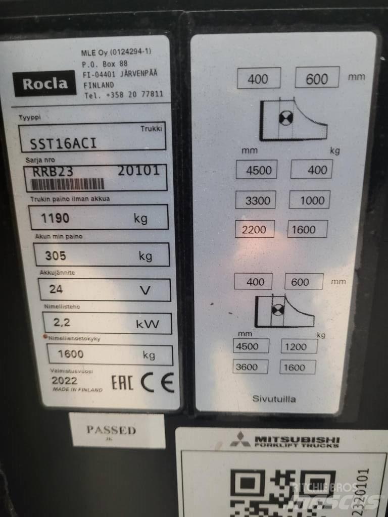 Rocla SST 16 ACI 보행식 리치 지게차
