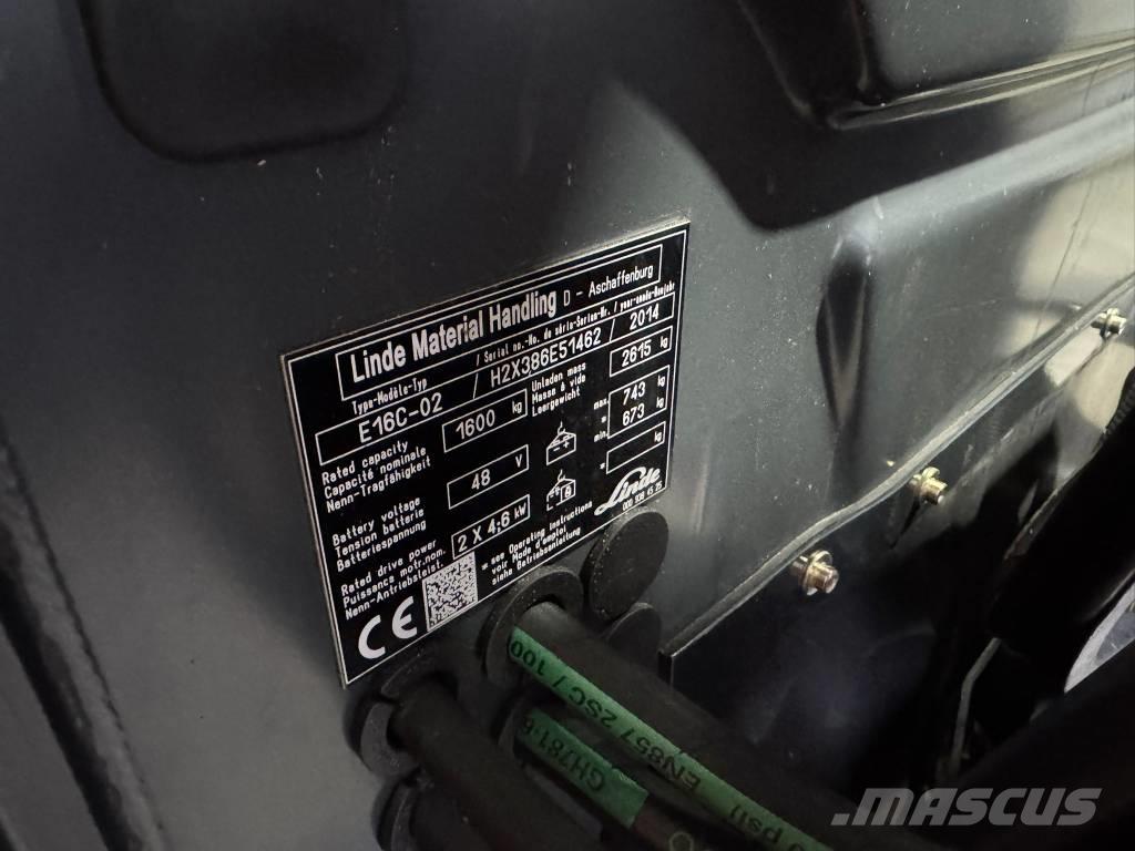 Linde E 16 C-02 전동 지게차