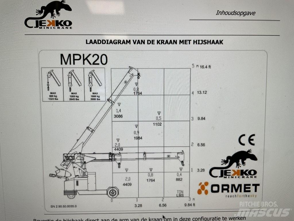 Jekko MPK 20 W 미니 크레인