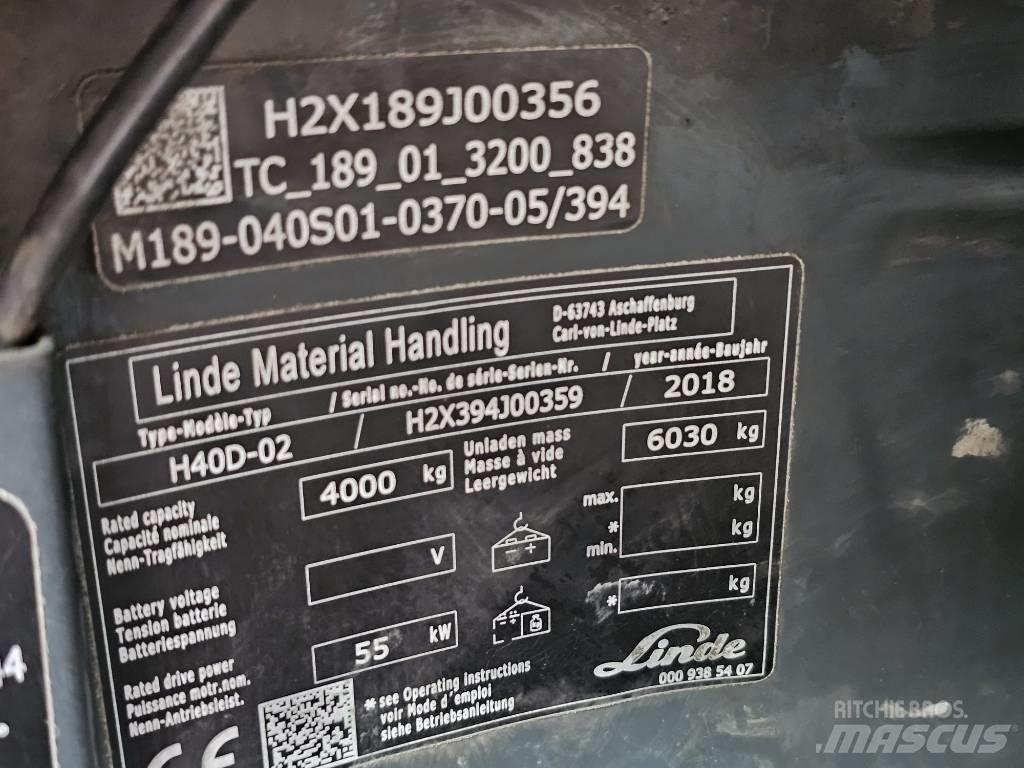 Linde H40D-02 디젤 지게차
