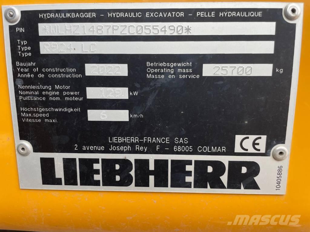 Liebherr R924 G8 대형 굴삭기 29톤 이상