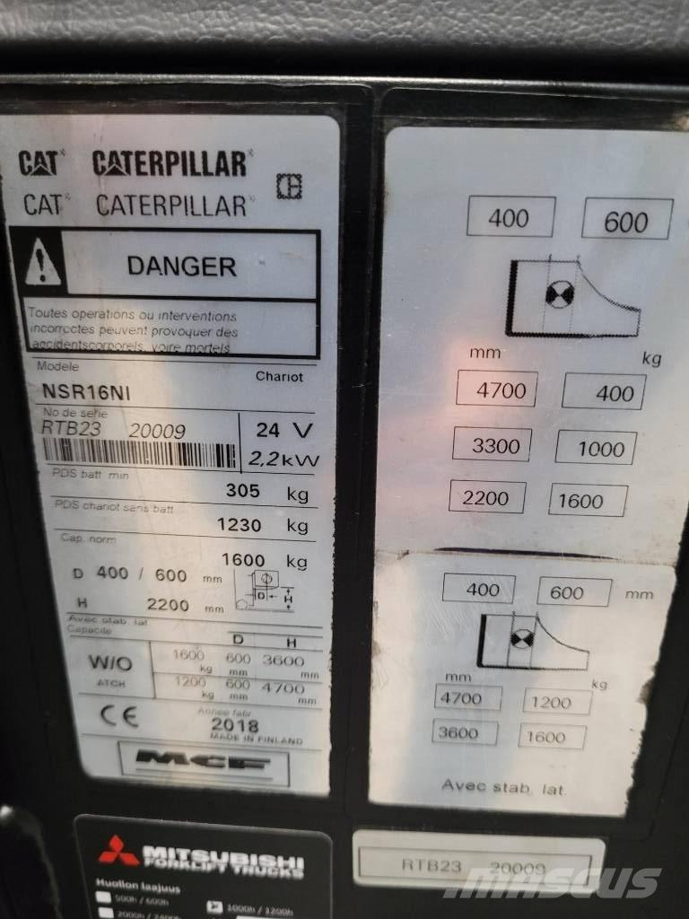 CAT NSR 16NI 보행식 리치 지게차